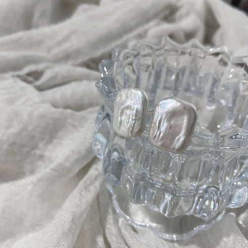 White Baroque Freshwater Pearl Stud Earrings - House Of Pearls